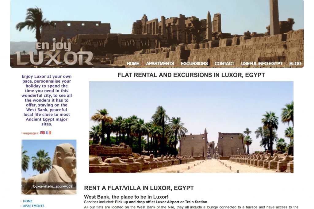 Réalisation Site Internet de Enjoy Luxor